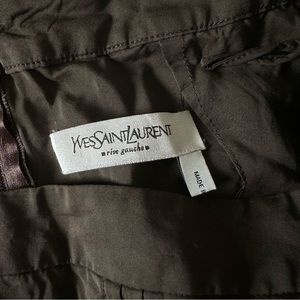 Vintage Yves Saint Laurent Brown Silk Skirt